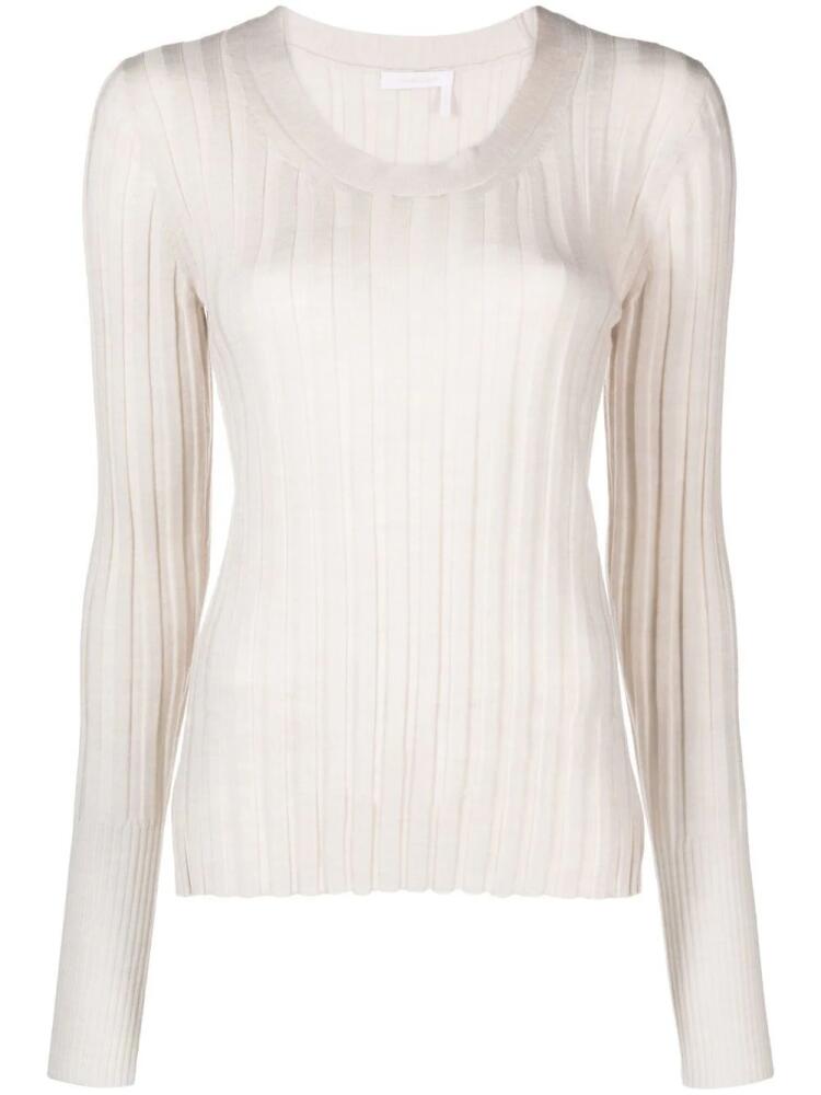 See by Chloé long-sleeve knitted top - Neutrals Cover