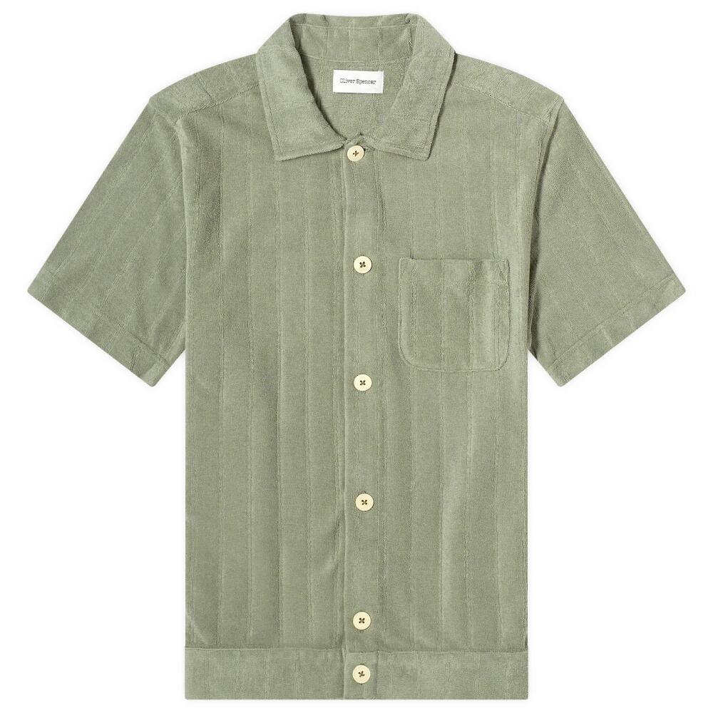 Oliver Spencer Men's Ashby Short Sleeve Terry Shirt in Green Cover