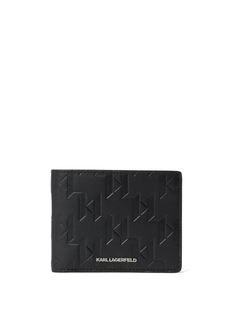 Karl Lagerfeld small K/Loom bi-fold leather wallet - Black Cover