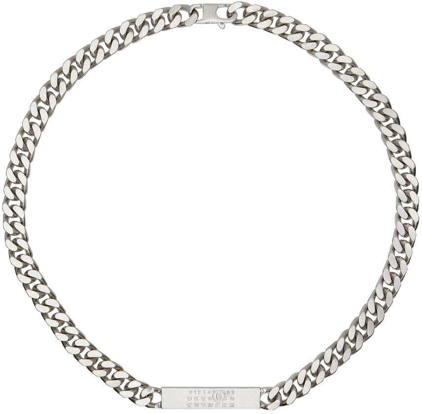 MM6 Maison Margiela Silver Embossed Numeric Necklace Cover