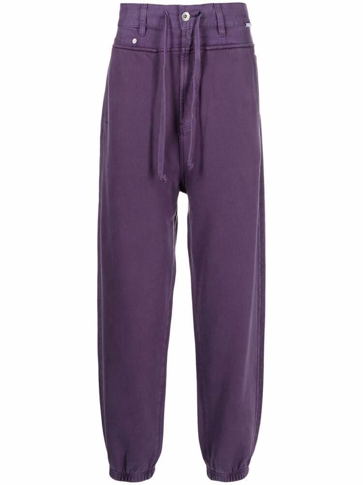 FIVE CM logo patch track pants - Purple Cover