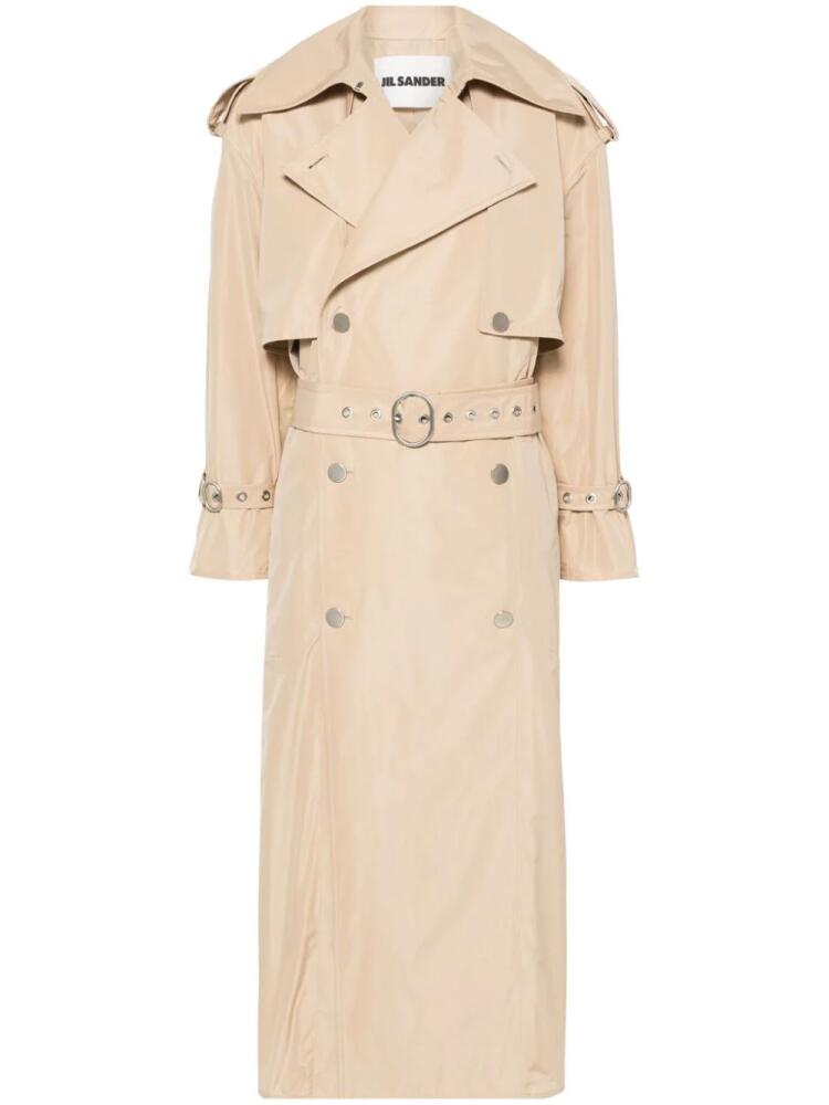 Jil Sander textured belted trench coat - Neutrals Cover