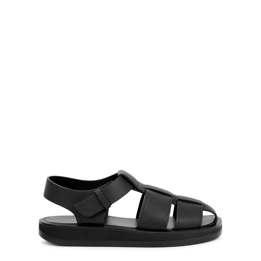 The Row Fisherman Leather Sandals - Black Cover