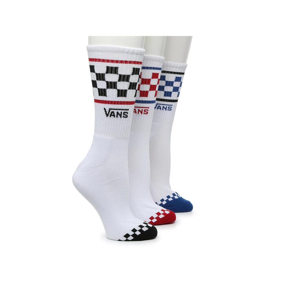 Vans Checker Band 3Pair Crew Socks | Men's | White Cover