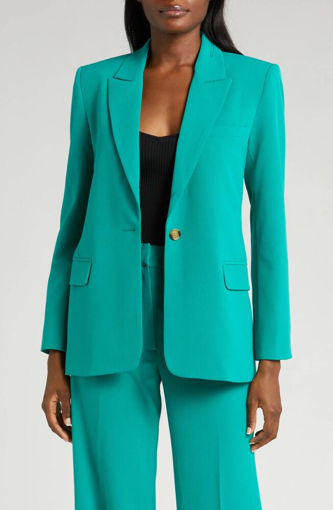 halogen(r) Single Button Relaxed Blazer in Miami Green Cover