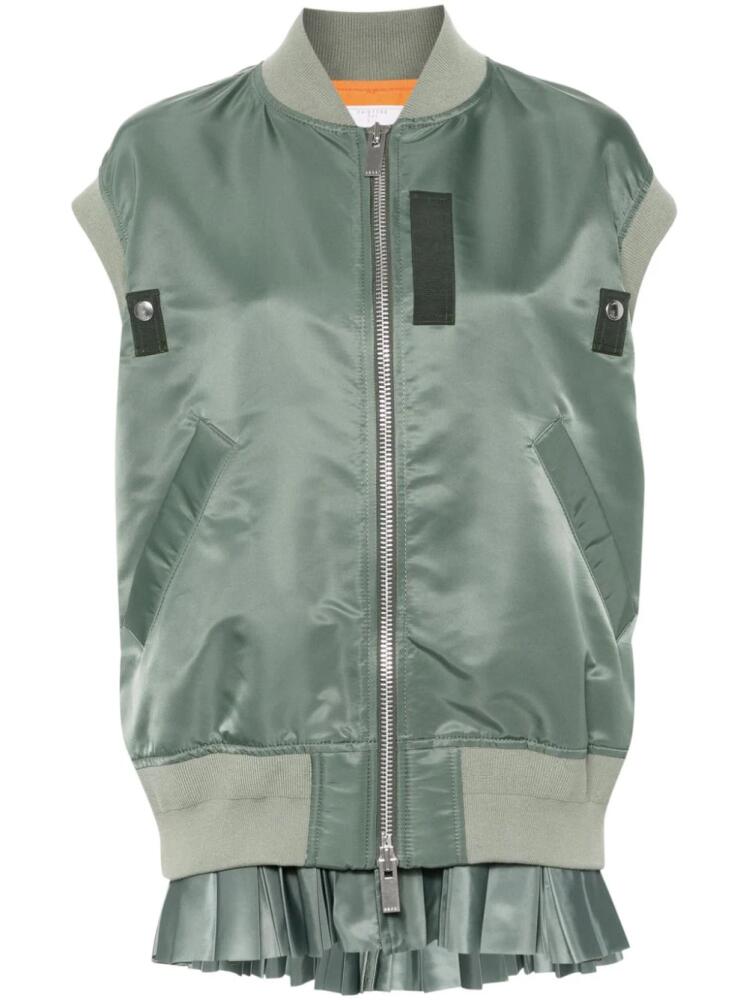 sacai twill vest - Green Cover