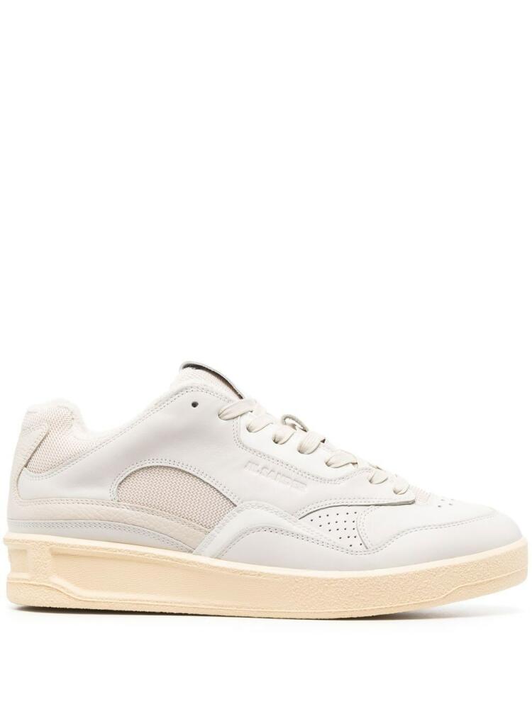 Jil Sander debossed-logo lace-up sneakers - White Cover