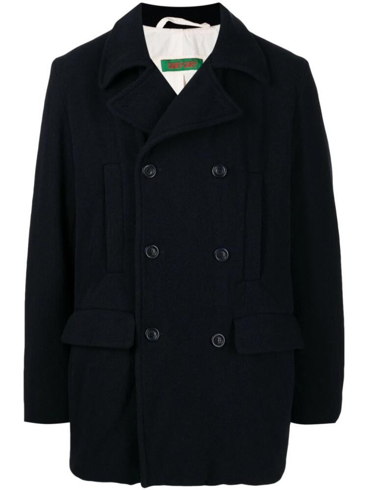 Casey Casey double-breast wool-blend coat - Blue Cover