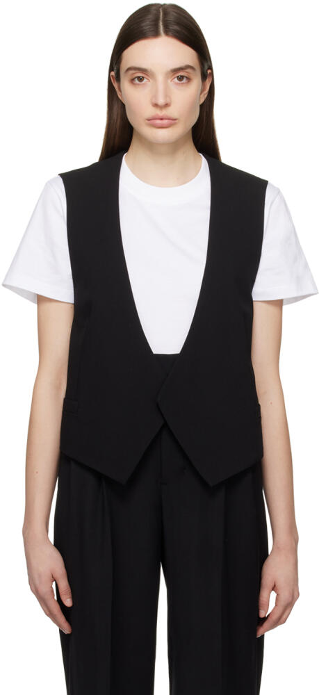 AMI Paris Black Open Vest Cover