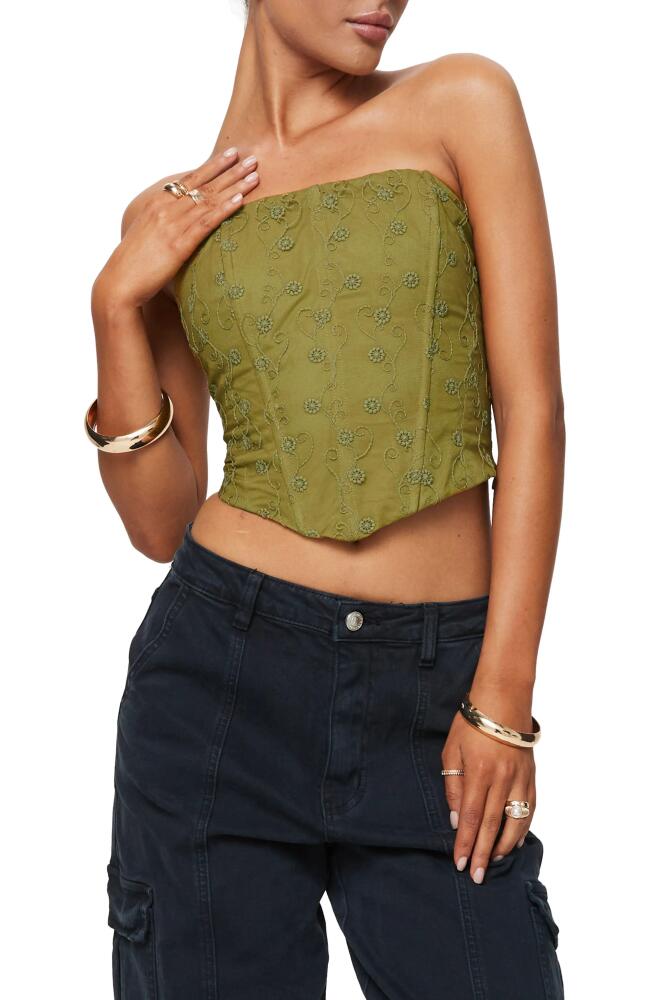 Princess Polly Field Daisies Embroidered Corset Top in Green Cover