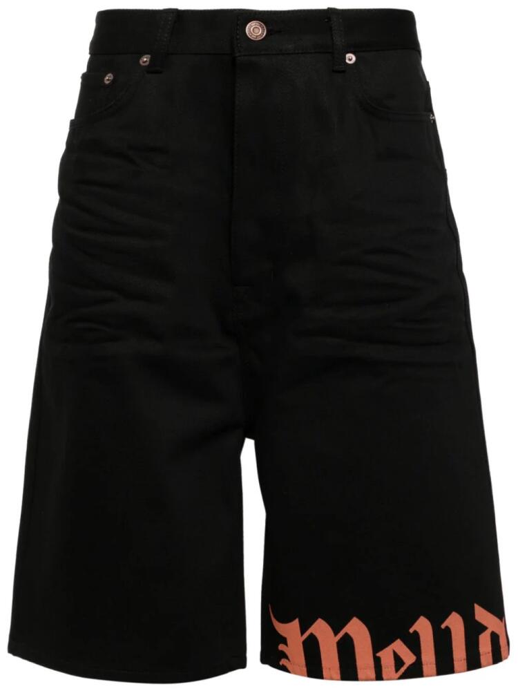 We11done logo-print bermuda shorts - Black Cover