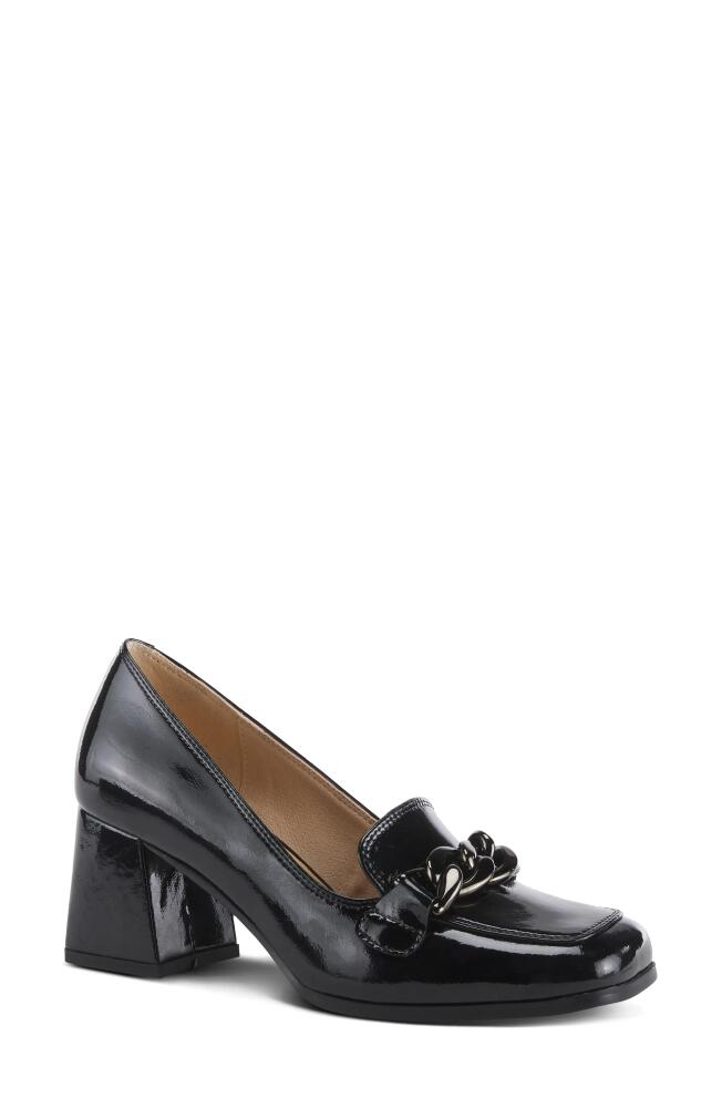 AZURA BY SPRING STEP Luzish Square Toe Pump in Black Patent Cover