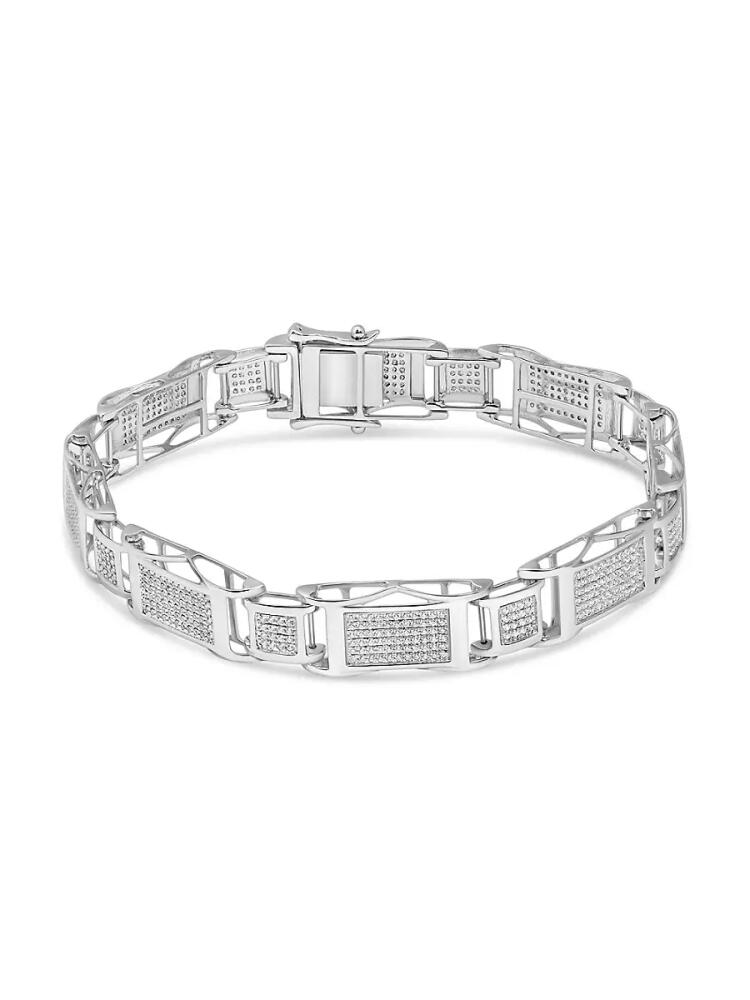 Saks Fifth Avenue Men's Sterling Silver & 1.58 TCW Diamond Bracelet Cover