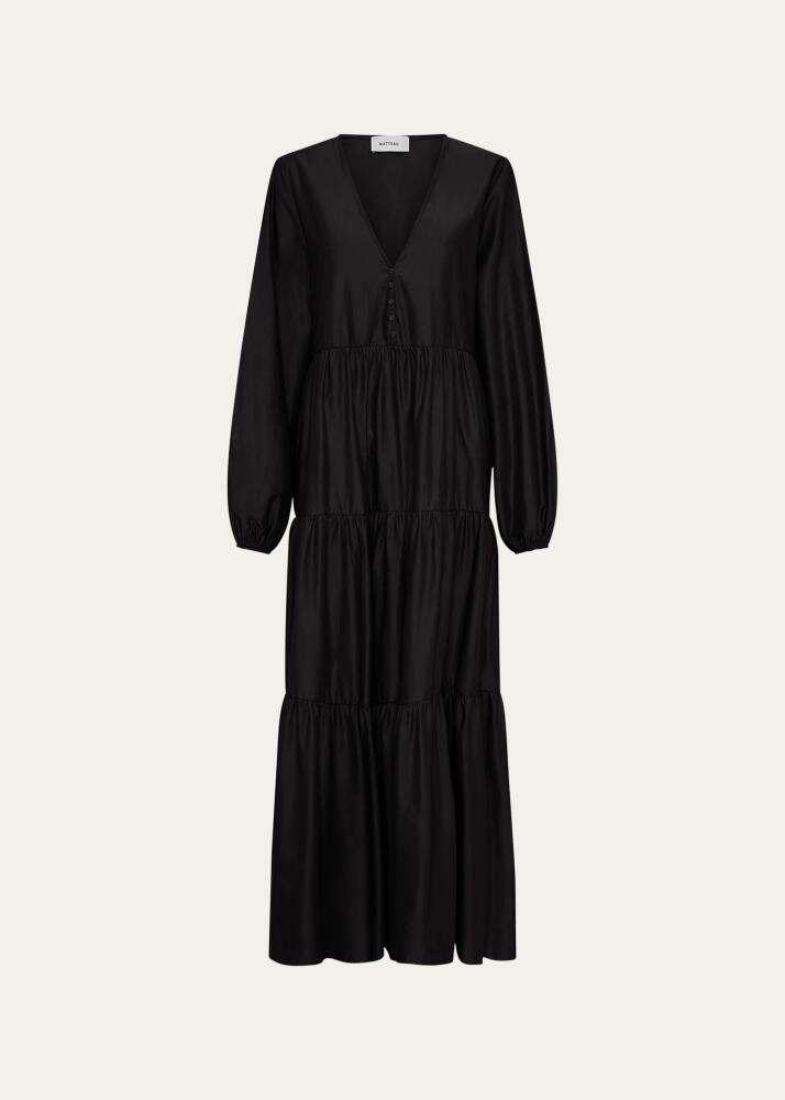 Matteau Long-Sleeve Plunge Dress Cover