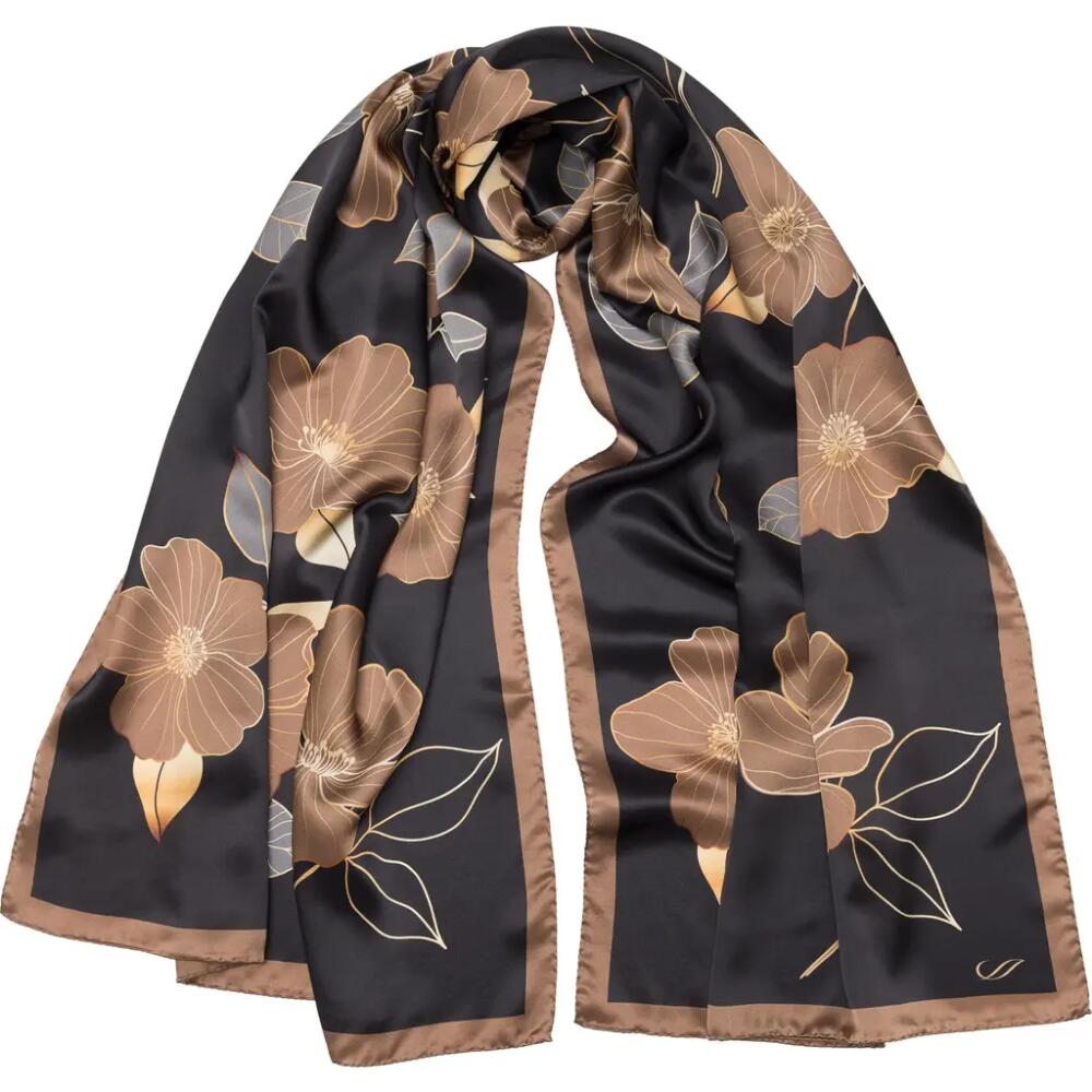 Elizabetta Laura - Silk Scarf/Shawl for Women in Black Cover