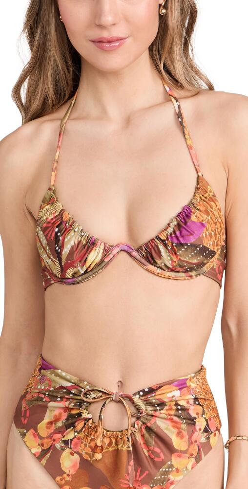 Andrea Iyamah Uwa Bikini Top Kola Print/Olive Cover