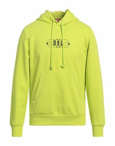 Diesel Man Sweatshirt Acid green Cotton, Polyester, Elastane Cover