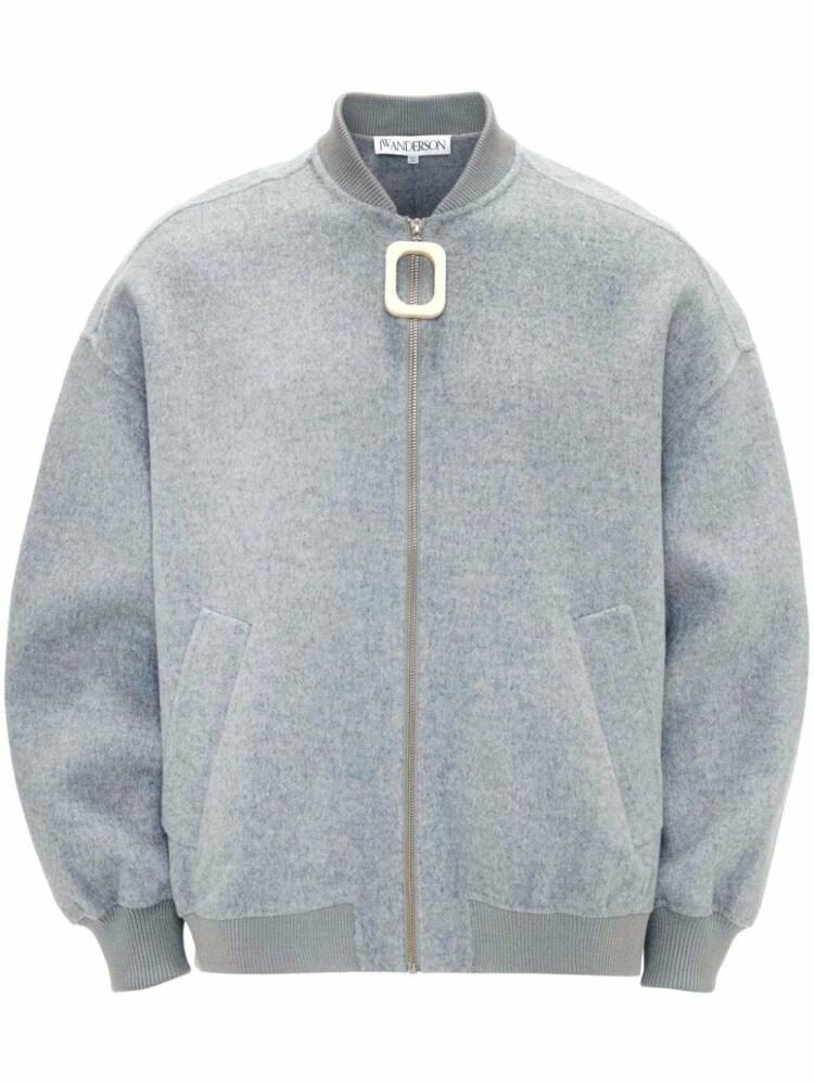 JW Anderson OVERSIZED WOOL BOMBER JACKET WITH LOGO PATCH - Grey Cover