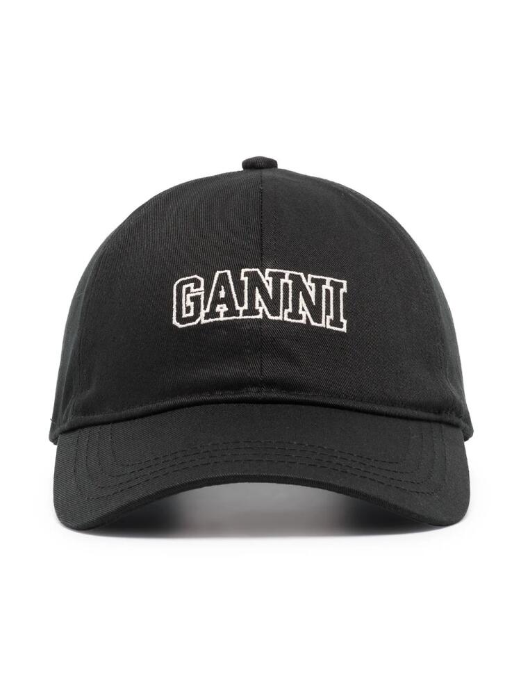 GANNI logo-embroidered baseball cap - Black Cover