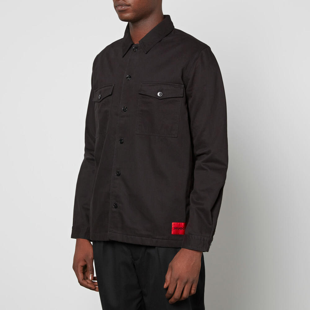 HUGO Enalu Logo-Patched Cotton Overshirt Cover