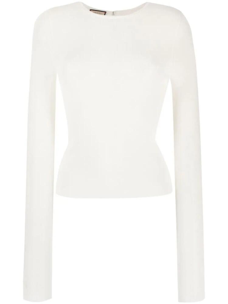 Gucci fine-ribbed wool jumper - Neutrals Cover