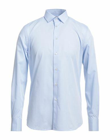 Trussardi Man Shirt Sky blue Cotton Cover