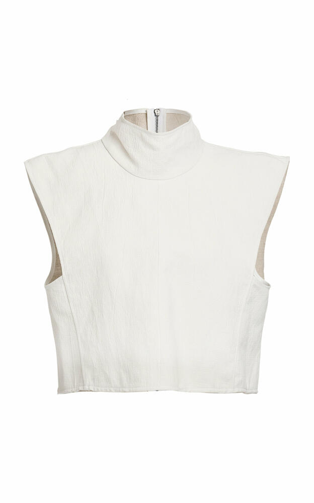 Maticevski - Zinc High Neck Cotton-Blend Crop Top - White Cover