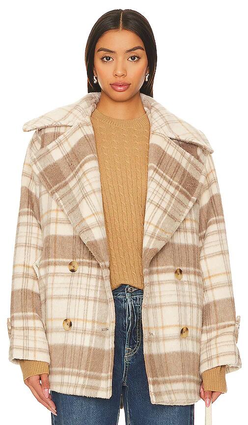 Free People Highlands Wool Peacoat in Beige Cover