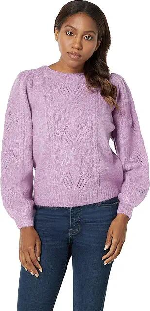 Hatley Blooming Cable Sweater (Faded Port) Women's Clothing Cover