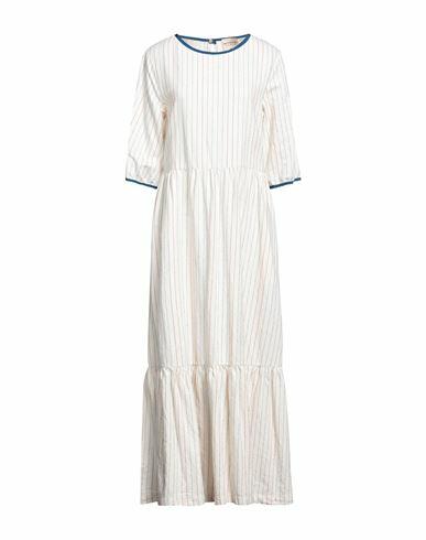 Alessia Santi Woman Maxi dress Ivory Cotton, Linen, Polyamide Cover