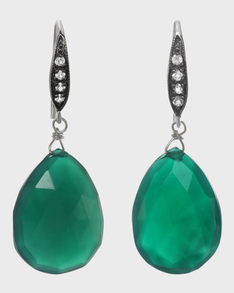 Margo Morrison White Sapphire Earrings On A Vermeil Hook Cover