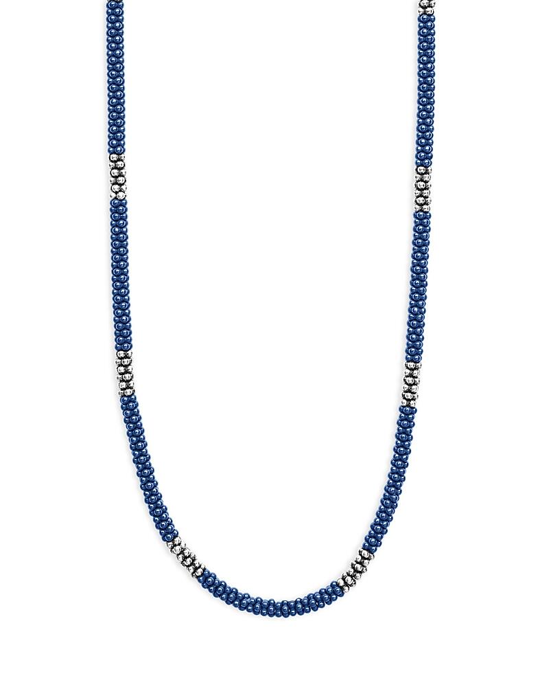 Lagos Sterling Silver Blue Ceramic Bead Collar Necklace, 18 Cover