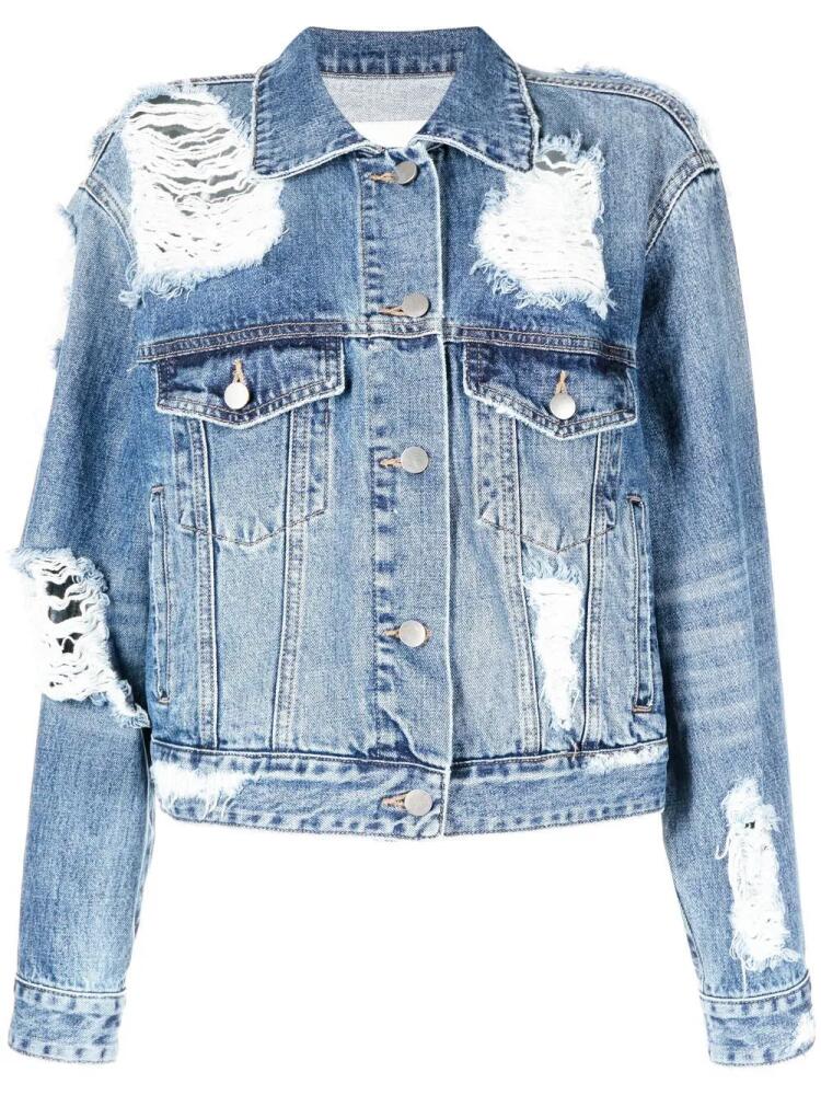 Goen.J distressed effect denim jacket - Blue Cover