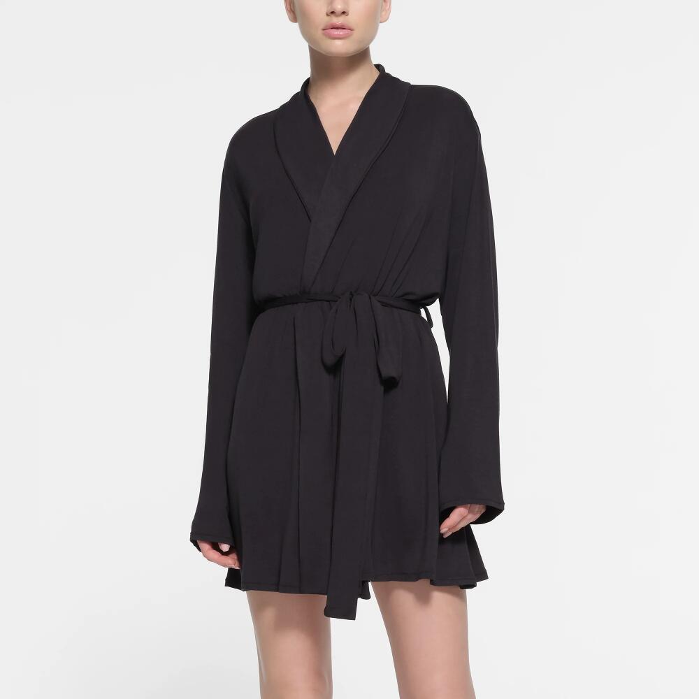 SKIMS Sleep Short Robe | Black | Small Cover