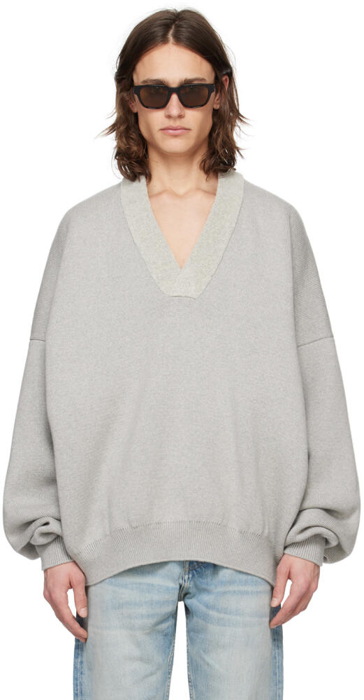 Fear of God Gray V-Neck Sweater Cover