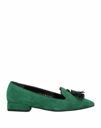 Lorenzo Mari Woman Loafers Green Soft Leather Cover