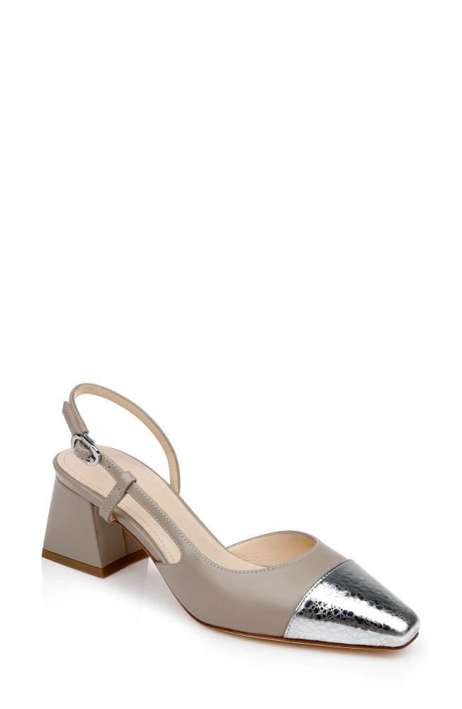 Dee Ocleppo Naples Cap Toe Slingback Pump in Beige/Silver Cover