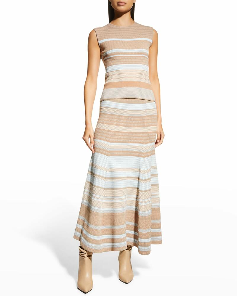 Giorgio Armani Stripe Knit Midi Skirt Cover