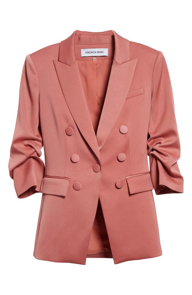 Veronica Beard Tomi Ruched Sleeve Dickey Jacket in Rose Cover