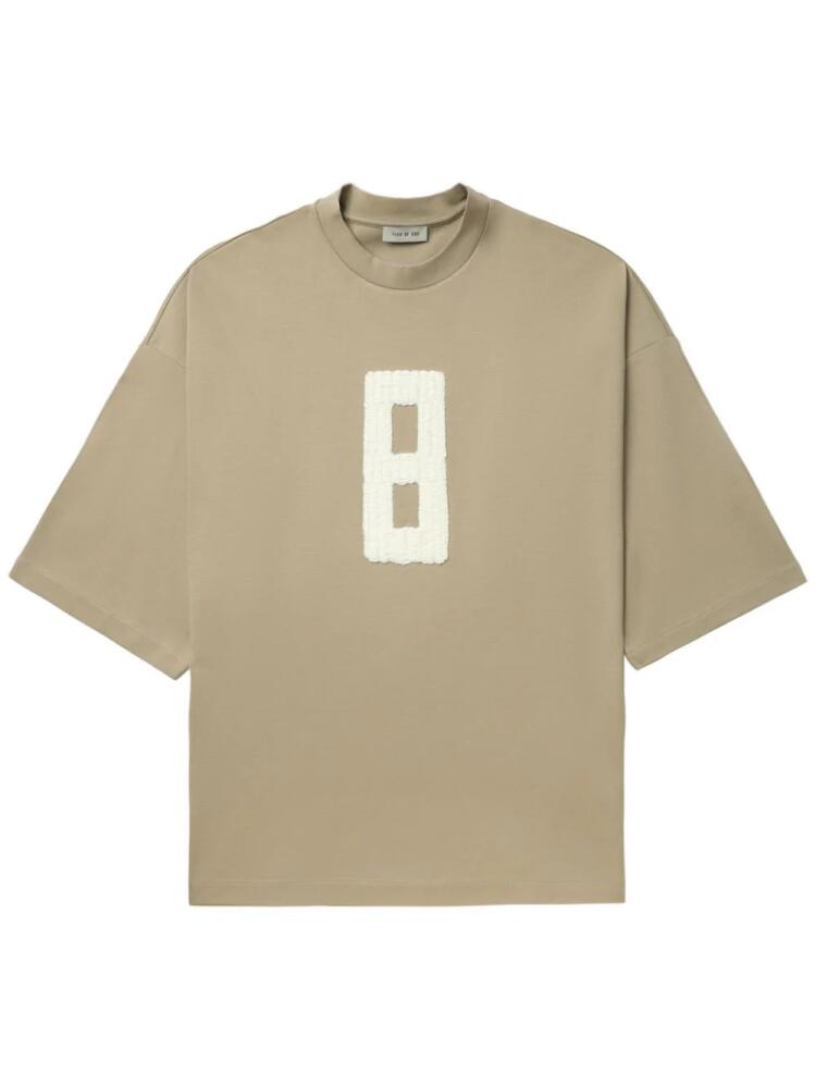 Fear Of God embroidered drop-shoulder T-shirt - Neutrals Cover