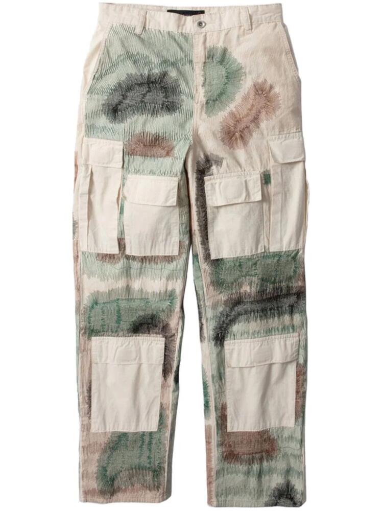 Who Decides War camouflage embroidered trousers - Neutrals Cover