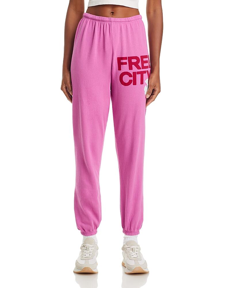 Free City Cotton Logo Sweatpants in Pinklips Cherry Cover