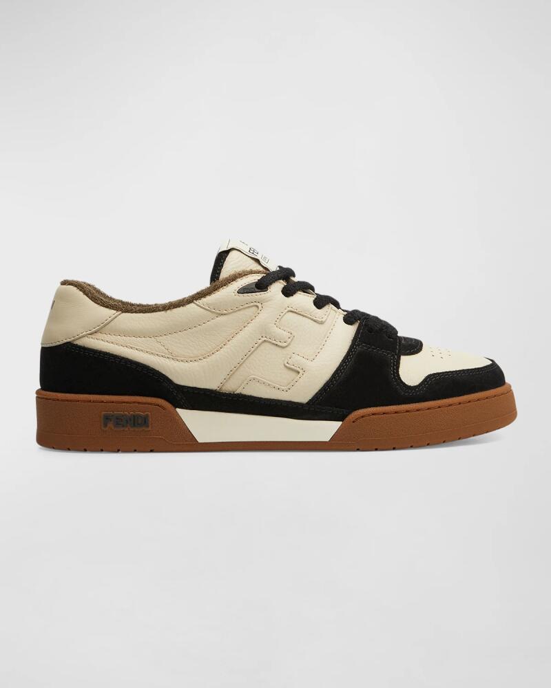 Fendi Men's Leather FF-Logo Low-Top Sneakers Cover