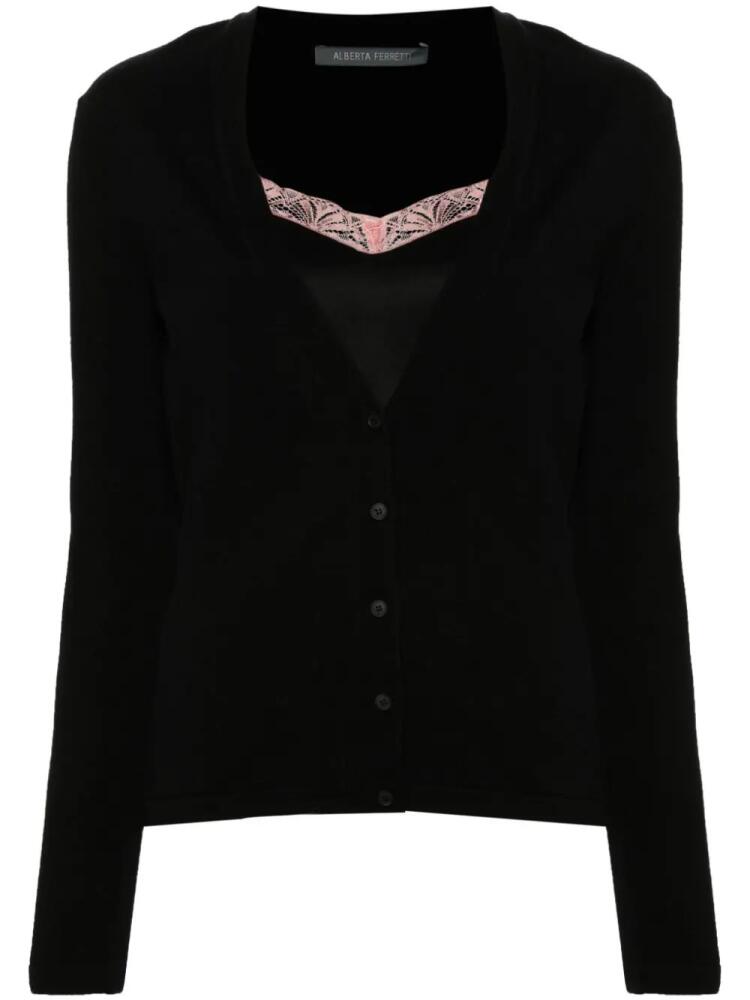 Alberta Ferretti ribbed-knit cardigan - Black Cover