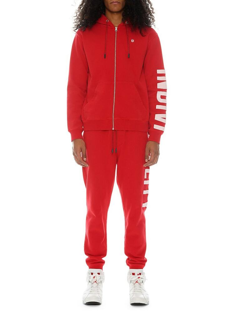 Cult Of Individuality Men's French Terry Zip Up Hoodie - Red Cover