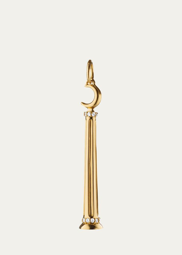 Monica Rich Kosann 18K Yellow Gold Athena Diamond Dream Column Charm Cover