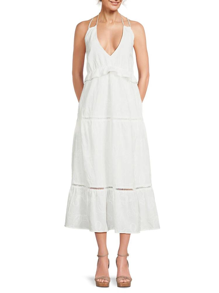 Lost + Wander Women's Freesia Whisper Floral Embroidered Midi Dress - White Cover