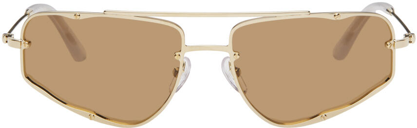 Eckhaus Latta SSENSE Exclusive Gold 'The Speed' Sunglasses Cover