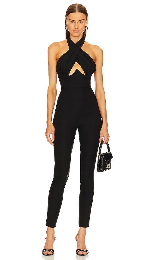 Michael Costello x REVOLVE Circe Jumpsuit in Black Cover