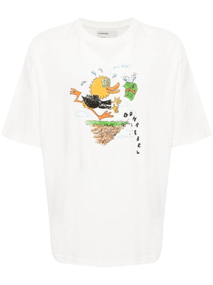 DOMREBEL Chase graphic-print cotton T-shirt - White Cover